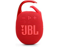 JBL Clip 5 – Draagbare Bluetooth Mini Speaker – Met Haak om te hangen – Draadloos Muziek Box – 12 uur – Waterbestendig – IP67 – Rood