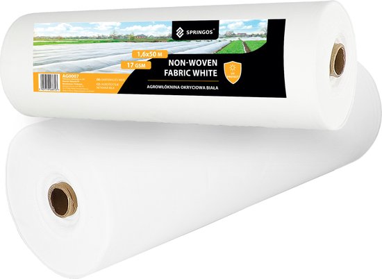 Toile De Protection Hivernale Non-tissée Polypropylène - 1,6 X 50 M, 70 G/m² - Protection Gel Et Froid Pour Jardin