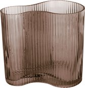 Present Time Vaas Allure Wave - Glas Chocolade Bruin - 12x18cm - Modern
