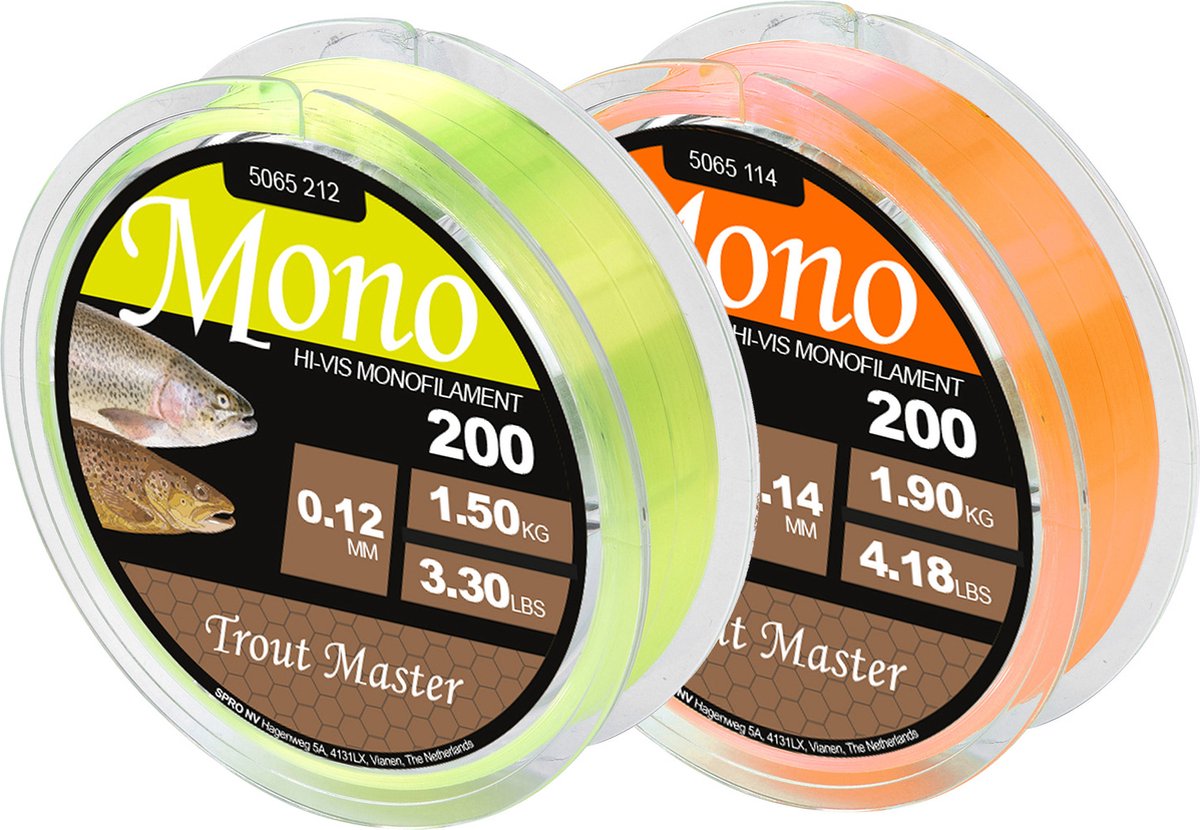 Trout Master - Lijn Nylon Hi-Vis mono 200m - SPRO