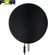 Wandlamp zwart & geborsteld messing E27 fitting schakelaar - Spargo Design For The People