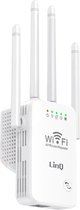 Lange afstand draadloze wifi-extender 300 Mbps 4 LinQ verstelbare antennes Wit