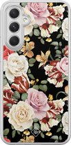 Coque silicone Samsung Galaxy A34 - Fleurs flower power - Casimoda coque hybride 2 en 1 - Antichoc - Fleurs - Bords relevés - Multi, Transparente