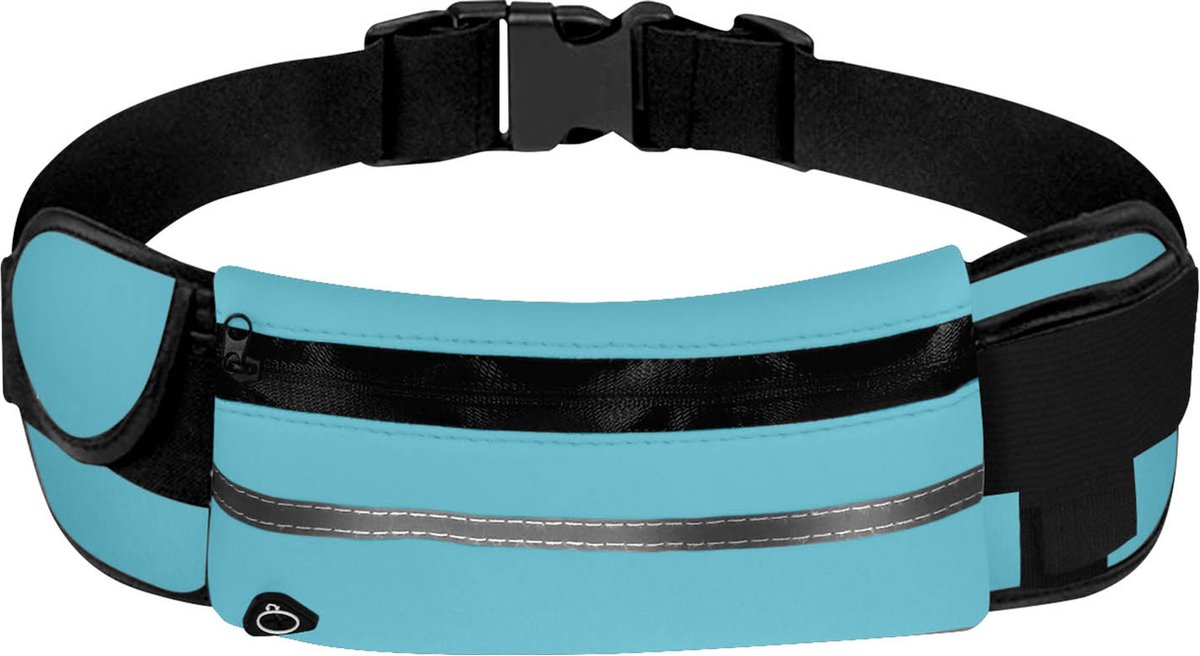 Sportieve Taille Riem Tas Verstelbare Gesp Sluiting Reflecterende Strip Blauw
