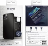 SoSeven, Hoesje Geschikt voor Apple iPhone 12 Pro Max MAG CASE SILICONEN, Zwart