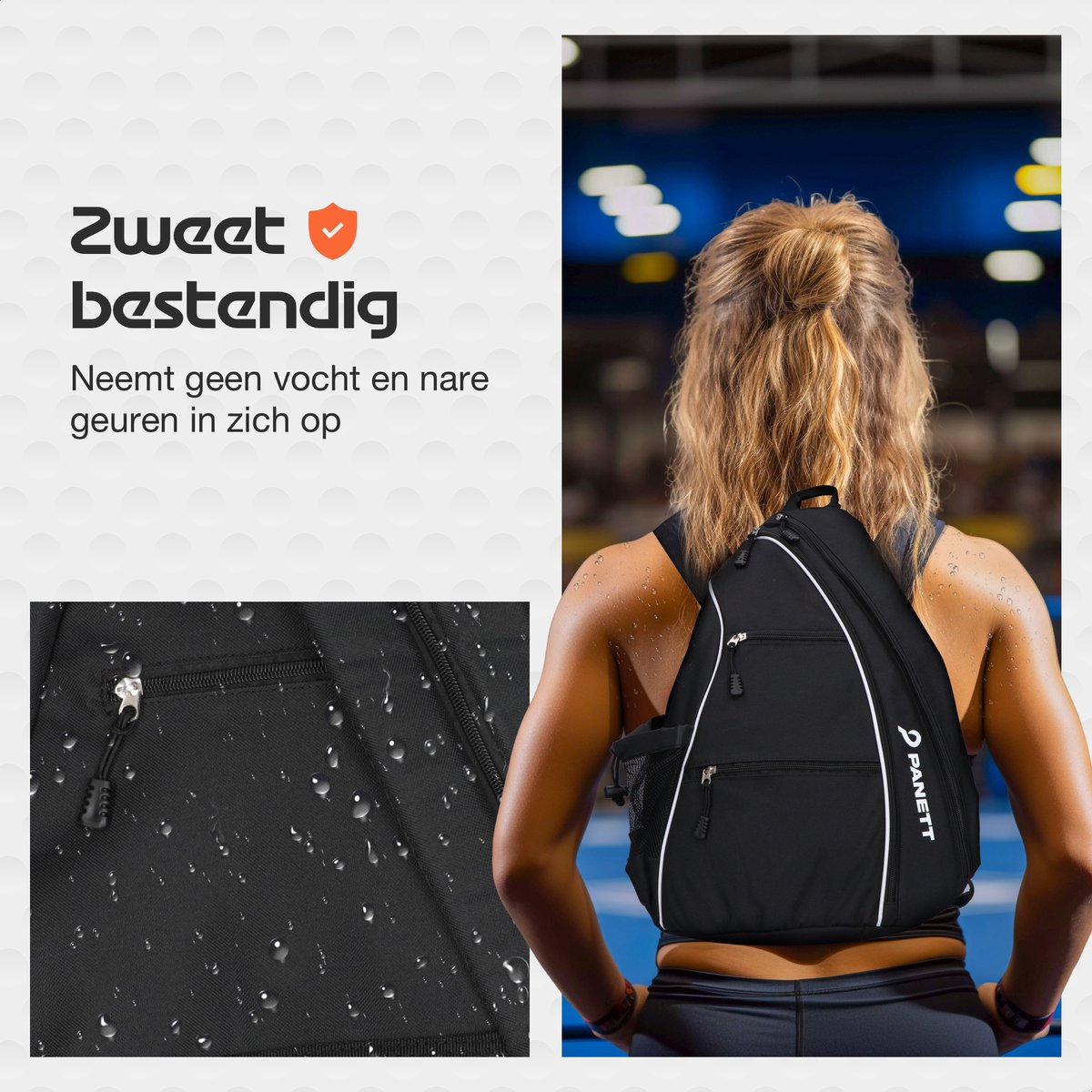 Panett Unisex Padeltas - Gratis Panett Drinkfles - Gratis 3 Panett padelballen - Tas voor meerdere Padelrackets en Ballen - Sport Rugzak voor Padellen - Heren en Dames - 30 L / Zwart thumbnail 4
