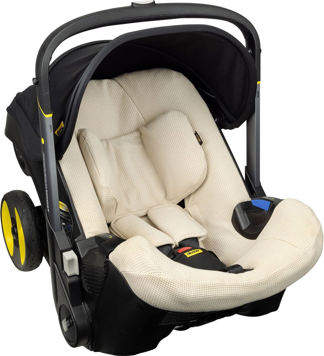Ukje Autostoelhoes - Geschikt voor Doona Autostoel en Kinderwagen - Hoes - Beige - perfect fit - zacht katoen