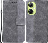 Coverup Geometric Book Case - Geschikt voor OnePlus Nord CE 3 Lite 5G Hoesje - Grijs