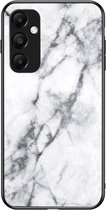 Coverup Marble Glass Back Cover - Geschikt voor Samsung Galaxy A55 Hoesje - Wit