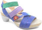 Think, 3-000301-8010, Multicolor kleurige dames sandalen met hakje, plantaardig gelooid leder