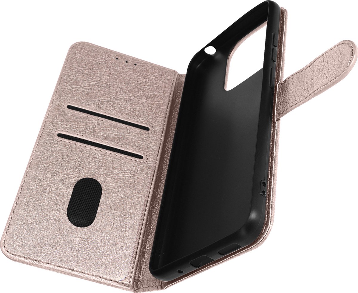 Hoes geschikt voor Xiaomi Redmi 12C Portemonnee/Videohouder Roze