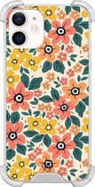 Casimoda® hoesje - Geschikt voor iPhone 12 Mini - Blossom - Shockproof case - Extra sterk - TPU/polycarbonaat - Multi, Transparant