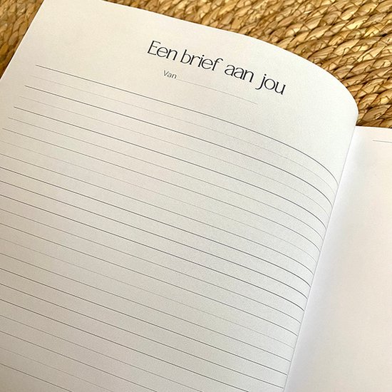 Een pagina met de titel 'Een brief aan jou' en veel lege regels om in te vullen.