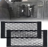 2 x kofferbaknettas klittenband [25 x 60 cm] - universele organizer in de auto - bagagenet voor auto-accessoires zoals veiligheidsvesten en brandblussers