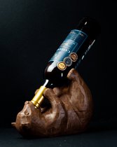 Wijnfles Houder - Low Poly Beer Design | Geometrisch Sierlijk Design | Liggende Dronken Beer | Wijn Accessoire | Wijn Decoratie | 3D Print