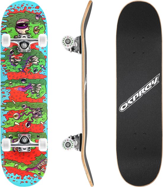 Foto: Osprey slime edition 31 double kick pro skateboard pro abec 7 lagers gevorderde skaters