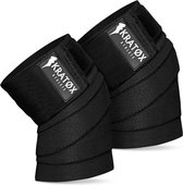 KRATØX 2 Stuks Knee wraps - Knie Wraps - Powerlifting - Kniebraces - Kniebandage - Knie bescherming krachttraining - Zwart