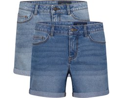 Noisy May Dames Short Broeken BeLucky 2er Pack regular/straight Fit Blauw Volwassenen 2 Pack Korte Jeans Broeken