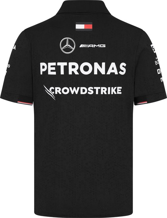 Mercedes Teamline Polo Zwart 2024 M - Lewis Hamilton - George Russel - Formule 1 van Mercedes — afbeelding 2