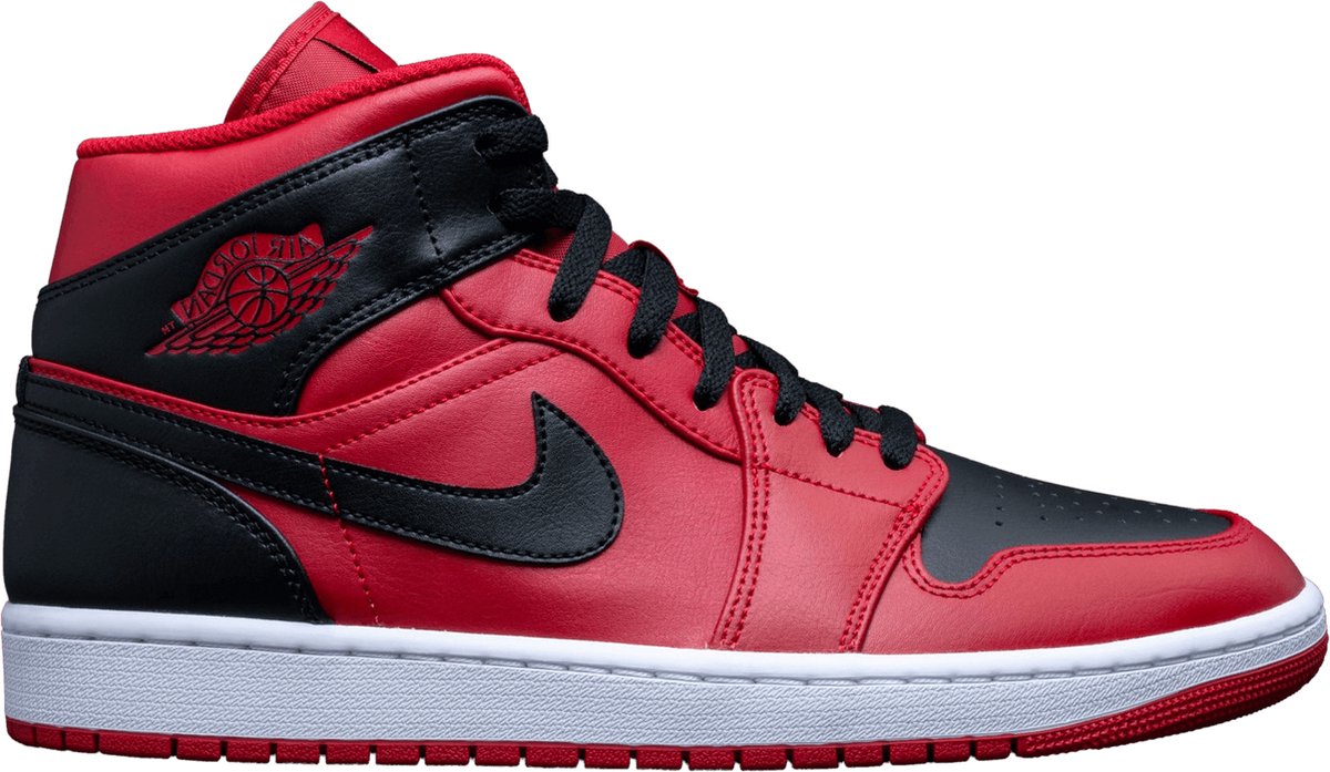 Nike Air Jordan 1 Mid Reverse Bred Sneakers Unisex 660 Zwart
