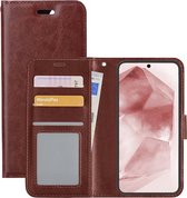 Hoes Geschikt voor Samsung A55 Hoesje Book Case Hoes Flip Cover Wallet Bookcase - Bruin