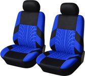 Set van 2 autostoelhoezen met reliëfkorrels, universele stoelbekleding, compatibel met antislip en waterdicht, voor sedan, auto, bestelwagen (blauw)