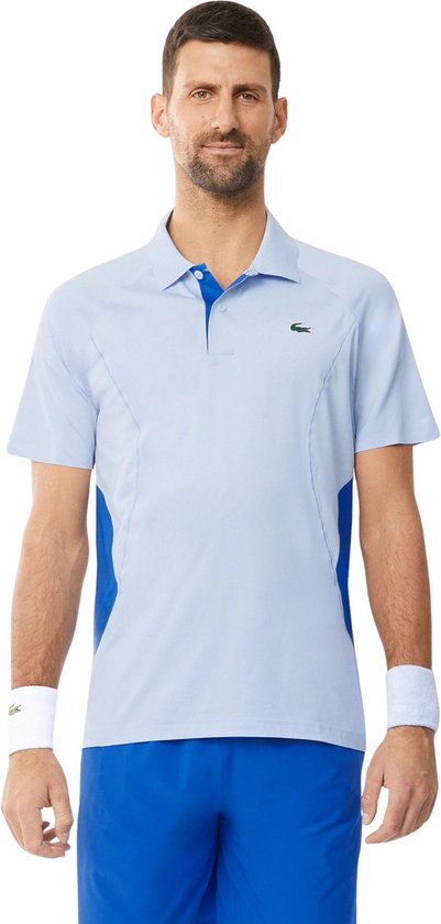 Lacoste Polo Shirt Sport Novak Djokovic Ultra-Dry Heren Lichtblauw