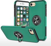 Telefoonhoesje Met Vingerring & Magneet voor Telefoohouders - Hoesje Geschikt voor: iPhone 7 / 8 / SE 2020 / 2022 - Anti-drop harde cover - Groen
