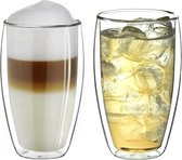 dubbelwandig thermoglas, groot glas van borosilicaatglas, koffieglazen, theeglazen, latteglazen