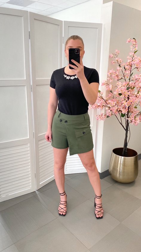 Broekrokje Legergroen Wrap skort Overslag rok Broekrokje Omslag broekje . bol