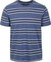 Levi's - T-Shirt Blauw Streep - Heren - Maat S - Regular-fit