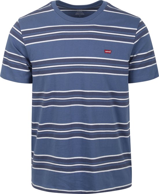 Levi's - T-Shirt Blauw Stripe - Homme - Taille S - Coupe régulière