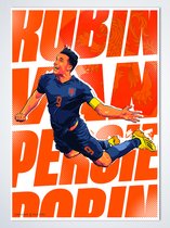 Robin van Persie Poster - 50 x 70cm - Poster Kinderkamer / Slaapkamer / Kinder Cadeau