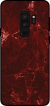 Smartphonica Telefoonhoesje voor Samsung Galaxy S9 Plus met marmer opdruk - TPU backcover case marble design - Rood / Back Cover geschikt voor Samsung Galaxy S9 Plus