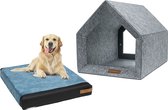 Rexproduct Medisch Dog House - Niches d'intérieur pour chien - Coussin Medisch pour chien inclus - Niches pour la maison - Niche pour chien - Lit pour chien fabriqué à partir de bouteilles PET recyclées - PETHome Light Grey Blauw
