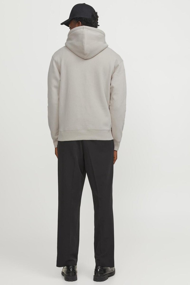 JACK & JONES Star jj sweat hood regular fit - heren hoodie katoenmengsel met capuchon - beige — afbeelding 19