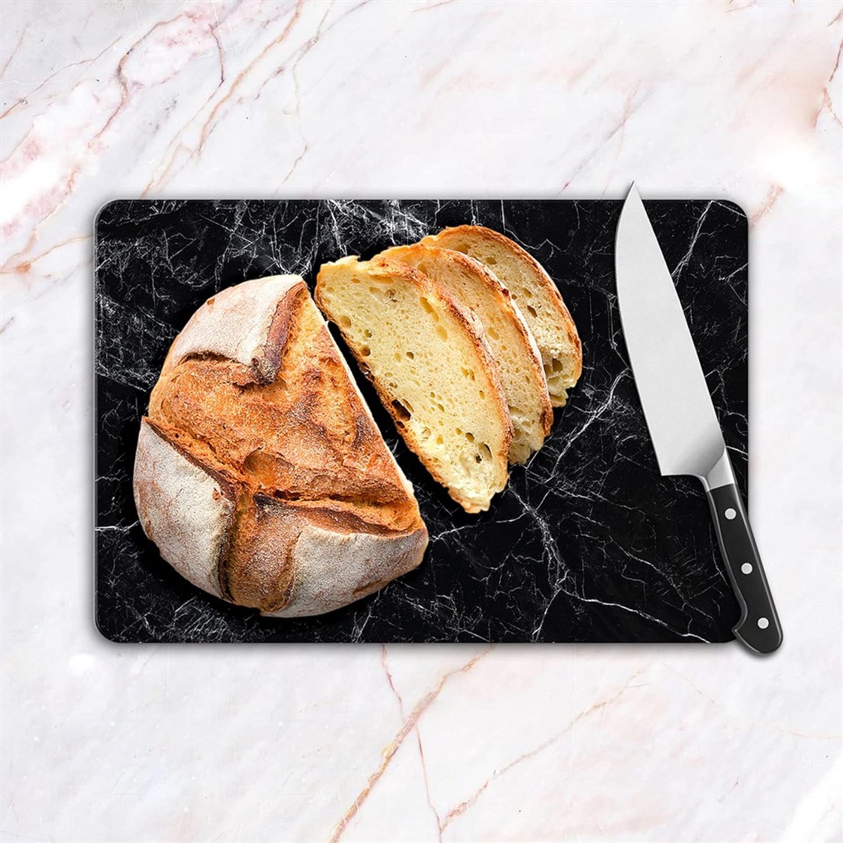 DESTALYA Snijplank Gehard Glas | 30 x 40 cm Toonbank Met Zwart