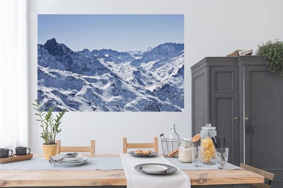 Poster Montagnes enneigées en hiver 180x120 cm - Tirage photo sur Poster (décoration murale salon / chambre) / Poster Nature XXL / Grand format!