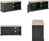 vidaXL Tv-meubel 90x30x40 cm hout zwart - Tv-meubel - Tv-meubels - Tv-kast - Tv-kasten