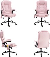 vidaXL Massagekantoorstoel fluweel roze - Bureaustoel - Bureaustoelen - Massage Kantoorstoel - Massage Kantoorstoelen