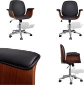 vidaXL Bureaustoel draaibaar gebogen hout en kunstleer - Kantoorstoel - Kantoorstoelen - Computer En Tafelstoel - Computer En Tafelstoelen