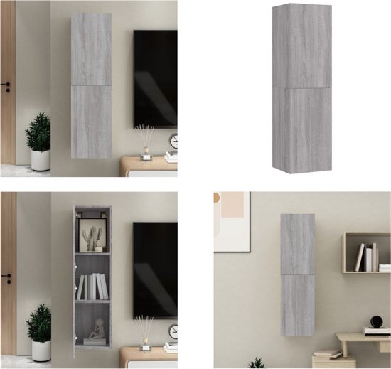 Meuble TV - KEENSO - 102x30x36 cm - Chêne sonoma - Bois d'ingénierie