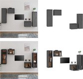 vidaXL Tv-meubelen 4 st massief grenenhout grijs - Tv-kast - Tv-kasten - Tv-meubel - Hifi-meubel