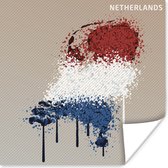 Illustration des Nederland aux couleurs du drapeau affiche 75x75 cm - Tirage photo sur Poster (décoration murale salon / chambre)