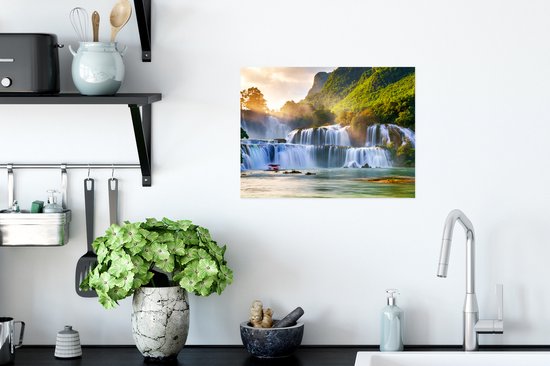 Poster Cascade - Plantes - Soleil - Water - Nature - 40x30 cm