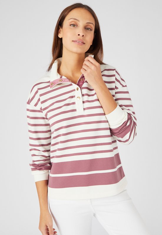 Damart - Gestreepte sweater in katoenmix - Vrouwen - Roze - L