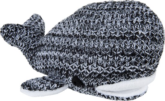 Baby's Only Knuffel walvis River - Knuffeldier - Baby knuffel - Zwart/Wit Mêlee - Baby cadeau