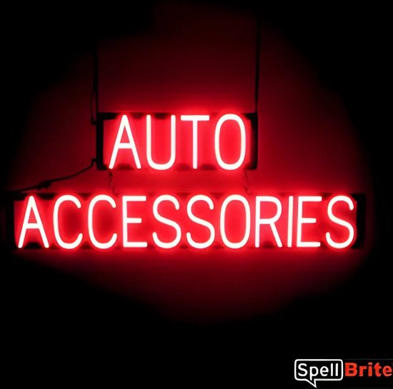 AUTO ACCESSORIES - Lichtreclame Neon LED bord verlicht | SpellBrite | 102 x 38 cm | 6 Dimstanden - 8 Lichtanimaties | Reclamebord neon verlichting