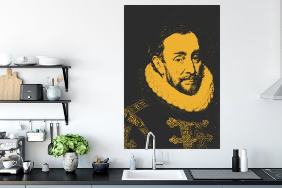 Décoré du vieux maître Adriaen Thomasz avec des tons jaunes 80x120 cm