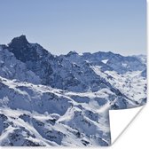 Poster Alpen - Berg - Sneeuw - 50x50 cm